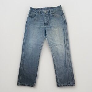 Wrangler Jeans Men's 34x29 Premium Quality Light Wash Straight Leg Workwear